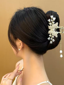 Chic Bellflower Tassel Hairpin Back of Head Shark Clip New 2025 High Aesthetic Value Alloy Hair Clip Fashionable Hair Accessories