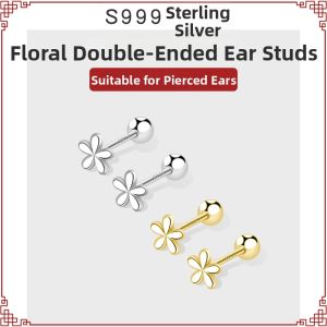 MIXIER | Full Silver Design Sense Small Unique Cute Threaded Ear Rings