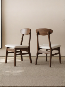 ZHUSHANXIA | Wooden Backrest Soft-padded Dining Chair