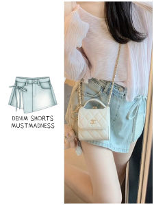 High Waist A-Line Mini Skirt Womens Denim Blue Half-length Summer New Style Slimming Skirt Pants Irregular Short Skirt