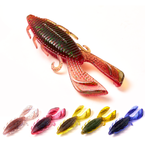SOLOKING 6pcs/lot Plastic Soft Lure 89mm 9.3g Fat Worm Bug Bait Double T Tail Lure Add Attractant Lure for Bass Pike Fishing