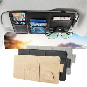 Car Sun Visor Pocket Set Card Clip Organizer Auto Document Storage Pouch Eyeglass Clip Pen Holder Drivers License Business Card