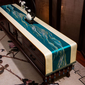 New Chinese Style Long Tablecloth TV Cabinet Cover Cloth Living Room Tea Table Mat Fabric Art Dining Table Cloth Counter Cloth