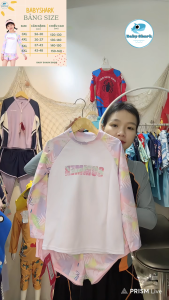 Set bơi bé gái tay dài quần đùi QCCC Summner