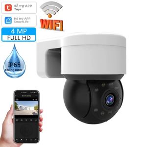 Camera An Ninh Ngoài Trời WiFi 4MP HD Full Color Tầm Nhìn Ban Đêm Tuya Giám Sát Trẻ Em Giám Sát Không Dây Chống Nước Với Tính Năng Phát Hiện Chuyển Động