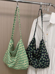 Large Capacity Canvas Shoulder Bag Crossbody Lazy Countryside Style Japanese Artistic Spring Summer Ins Big Capacity Single Shoulder Bag