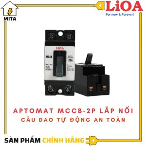 Cầu dao tự động an toàn (APTOMAT) LIOA 2 cực 1 tiếp điểm 10A đến 30A - LIOA MCCB2P1E + Hộp Aptomat lioa SEMCCBN