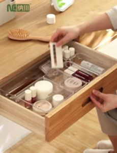 NACHUAN multi-size transparent drawer organizer without lid compartment free combination of small miscellaneous items organizer drawer manager