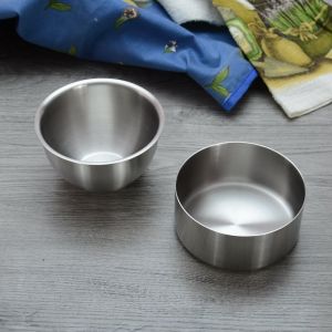 Thickened Single Layer Food Grade 304 Stainless Steel Steamed Egg Bowl with Lid for Baby Rice Cooking Soup Steaming Bowl