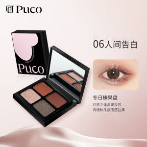 PUCO Four Colors Eyeshadow Palette Matte Shiny Pearl Mini Disk Eyebrow Makeup Natural Looking Beauty Enhancement Easy to Color