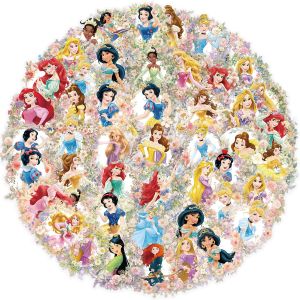50pcs Flower Princess Graffiti Stickers Decorative Phone Waterproof Disney Genuine Stickers Toy Stickers