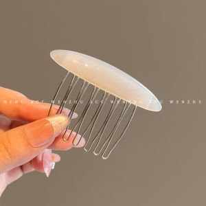 WENZHU | Pure Color Cellulose Acetate Oval Shape Back of Head Stray Hair Fixer Hair Accessories