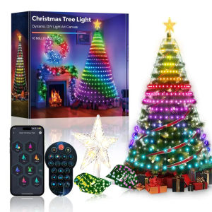 USB 1.8/2.1M 400LEDs Christmas Lights Holiday String Lights with Star Shape Smart LED Xmas Tree for Indoor Outdoor Decor