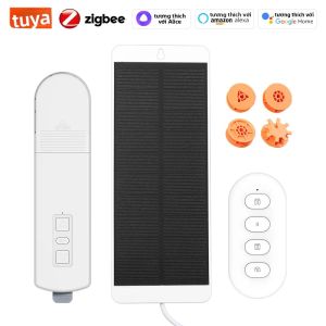 Manhot Tuya Zigbee Roller Shade Driver Rèm Điện Động Cơ Có Bảng Điều Khiển Bằng Năng Lượng Mặt Trời Điều Khiển Bằng Giọng Nói Tương Thích Với Alexa Google Home