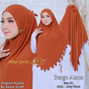 bergo Alana Akbar jilbab instan kerudung bergo non pet tali belakang jumbo laser gelombang premium
