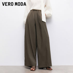 Vero Moda | Quần Dài Nữ Thun Co Giãn Cao Thắt Lưng Rộng Phong Cách Thu Đẹp