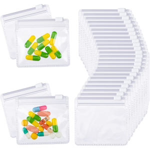 10/50 bags of sturdy travel plastic bags BPA-free sealed waterproof convenient and reusable suitable for pill bags jewelry