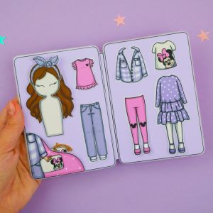 Paper Doll Barbie Sister Minnie Outfit Dress Up Doll Book/Mainan kertas patung/Mainan kanak_kanak/Kertas patung/Education/Busy Book/Buku Senyap/纸娃娃姐妹换装安静书