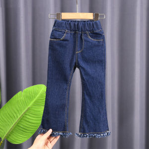 Quần Jeans Denim Ống Loe Cho Bé Gái Mùa Xuân Thu Quần Dài Thường Ngày Thời Trang Cho Bé Gái Quần Thường Ngày Cho Trẻ Em