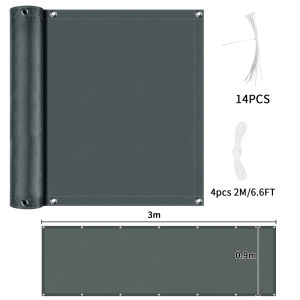 Privacy Shading Cloth Balcony Fence Screen Outdoor Sunshade Net for Garden Wall Backyard Porch Rope Cable Tie Included