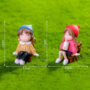 Creative DIY Handmade PVC Cartoon Girl Miniature Landscape Decorations Bedroom Desktop Ornaments Car Decorations Home Accessories