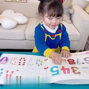 ONE-M380 Buku Aktivitas Bayi Lucu DIY & Buku Velcro 14-30 Halaman