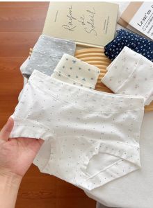 Yingbao 4pcs/set Cotton Underwear Panties Women High Waisted Soft Breathable Stretch Briefs Ladies Full Coverage Briefs Underpant