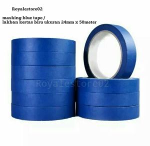 isolasi kertas masking tape biru / lakban kertas buat mengecat 24mm x 50meter