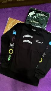 Kaos Lengan Panjang Pria Distro Wanita Dewasa Terbaru Keren Kekinian Cotton Combed 30s Hitam