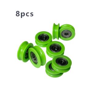 8Pcs U-Groove Nylon Guide Pulley Rolling Bearing H-Groove Wheel 5x21x7mm for Driving Machinery Doors and Windows