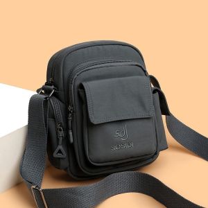 2025 New Womens Multi-Layer Large Capacity Lightweight Shoulder Bag Travel Slant Bag Elderly Waterproof Small Backpack