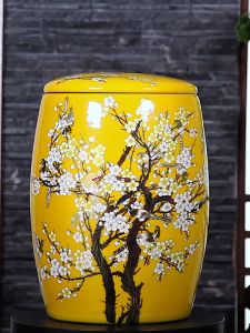 Jingdezhen Ceramic Rice Jars: 25kg Rice Bucket with Lid & Insect-Proof Moisture-Proof Storage