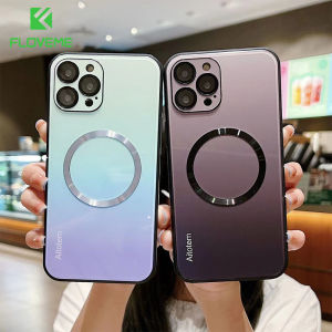 [With Lens Film] FLOVEME Gradient Magnetic Phone Case For iphone 14 13 12 Pro Max 14 Plus Full Protection Hard Back Cover For iphone 14 13 12