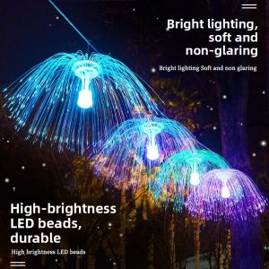 PAIMIJI | Decorative LED Fiber Optic Jellyfish Light Color-Changing Indoor Outdoor Hanging Landscape Light