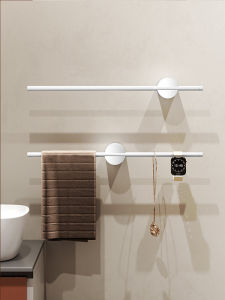 อลูมิเนียมสีขาวเสาเดี่ยวผ้าเช็ดตัวไม่จําเป็นต้องเจาะห้องน้ําติดผนังชั้นเก็บ Anodic Oxidation Surface Treatment