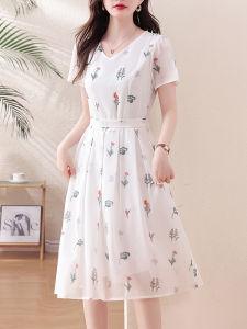 DAIXIANGFEIZI | Floral Chiffon Summer Midi Dress for Moms