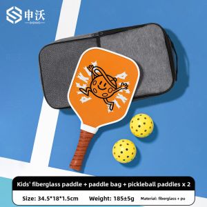 SHENWO | Kids Beginner Fiberglass Carbon Fiber Full Set Pickleball Paddles
