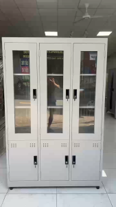 TỦ HỒ SƠ SẮT TĨNH ĐIỆN 3 CÁNH KÍNH 3 CÁNH MỞ CHO VĂN PHÒNG GIAO NHANH