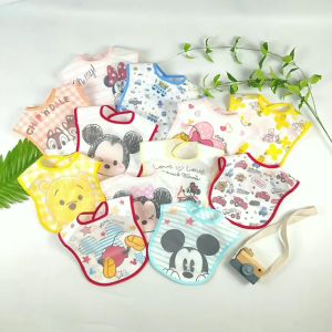Bib Anak Karakter Disney Series / Bib PENDEK Tanpa Lengan / Celemek Anak Tanpa Lengan / Celemek Makan Bayi Karakter Kartun