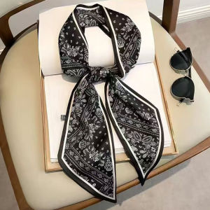 Khăn Choàng Lụa Pháp Cổ Điển Dài Cho Nữ Kết Hợp Với Áo Sơ Mi Polo Dây Thắt Lưng Phụ Kiện Quần Jeans Cảm Giác Cao Cấp