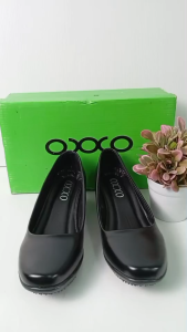 OXXO รองเท้าคัทชู รองเท้าใส่ทำงาน รองเท้านักเรียน ทรงหัวมน พี้นเตารีด ส้นสูง 1.5 นิ้ว X66002
