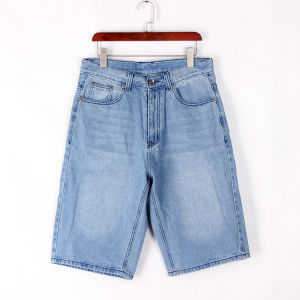 ยีนส์ขาสั้นทรงแบ็กกี้ผู้ชายสำหรับฤดูร้อน celana pendek DENIM แฟชั่นฮิปฮอปขากว้างทรงหลวมเอวกางเกงผู้ชาย30-46นิ้ว