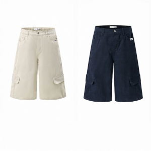 izzue | Quần 7/8 Nhiều túi Mỏng Thời Trang Đường Phố Cotton Sạch 100%