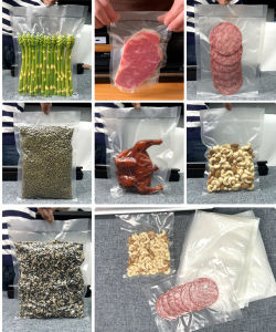 Onetwone 100 Pieces/lot 28X35cm Vacuum Food Preservation Bag Vacuum Sealer Bags Transparent Food Packaging Bag Vacuum Seal Freezer Bags Compatible with All Vacuum Machines PreCut Bags