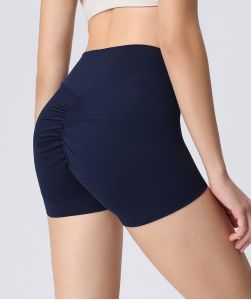 Womens Tight-Fitting Athletic Gym Shorts for Running Training and Yoga - High-Waisted Shapewear
