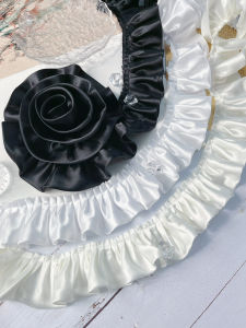 5.5 Double-Layer Satin Wooden Ear Lace Lace Handmade DIY Doll Clothes Skirt Cuff Curtain Lace Accessories