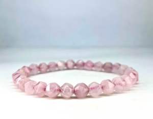 NATURAL PINK ROSE QUARTZ BRACELET ( Stone of love )