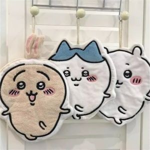 Kawaii Chiikawa Hand Wiping Cloth Hangable Cartoon ChildrenS Handkerchief Bathroom Kitchen Coral Plush Thick Water Absorbing Towel