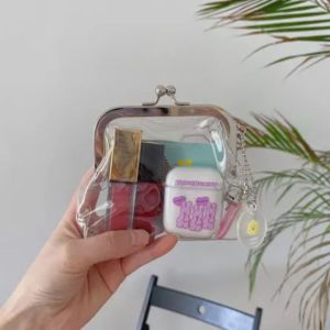 BELLERY Portable Ins style Credit ID Card Iron Mouth Clip Money Bags Kiss Clasp Lock Small Wallet Card Holder Transparent Coin Purse Change Purse