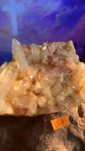 Dĩa đá Thạch Anh vàng Citrine cam sạc điện cho trang sức đá quý tự nhiên năng lượng cực mạnh 864